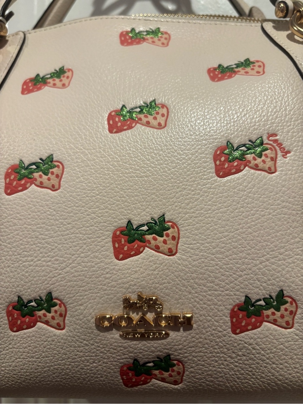 Coach Kacey Strawberry Print Satchel - Picture 4 of 6